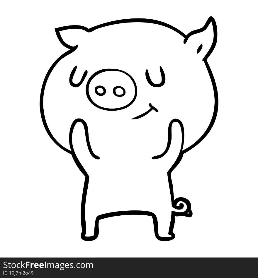 happy cartoon pig. happy cartoon pig