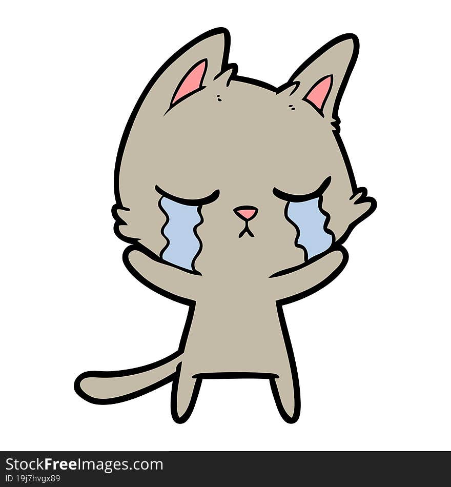 crying cartoon cat. crying cartoon cat