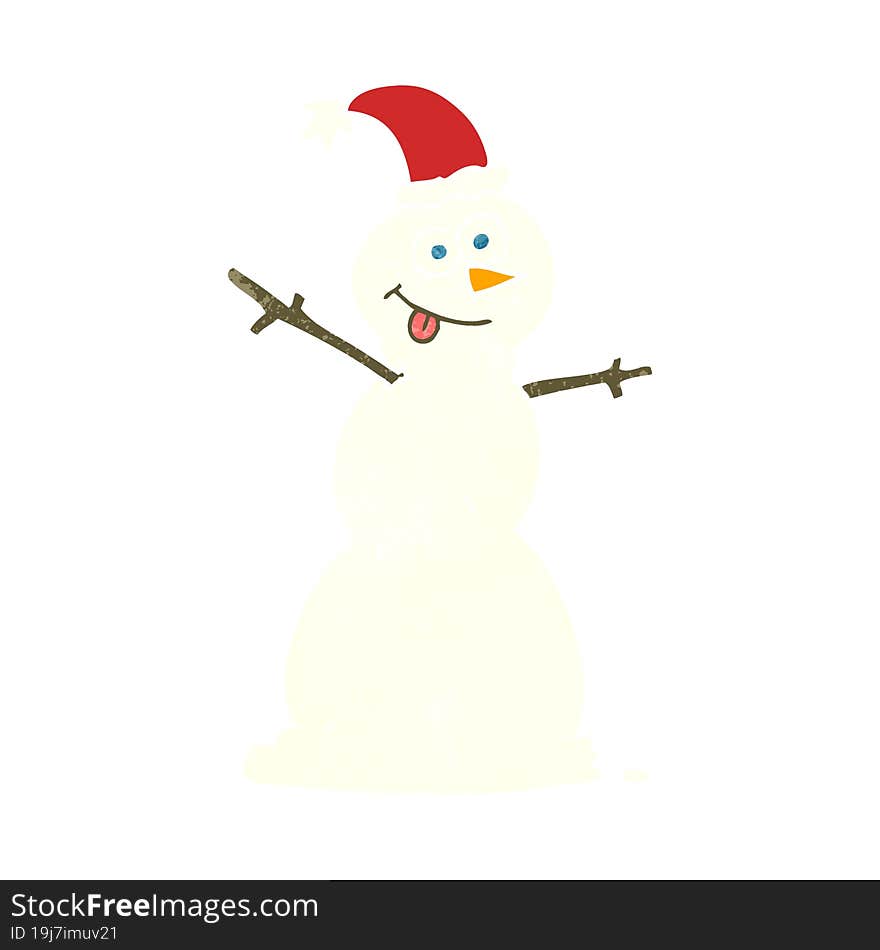 Retro Cartoon Snowman