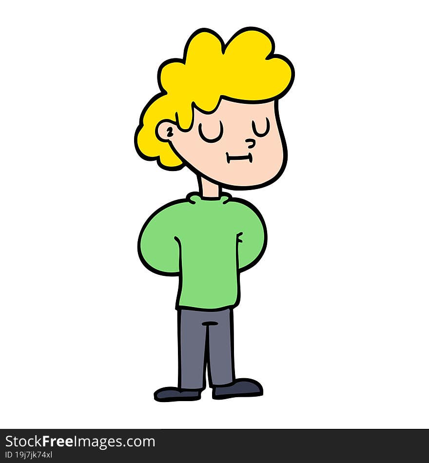 hand drawn doodle style cartoon happy boy