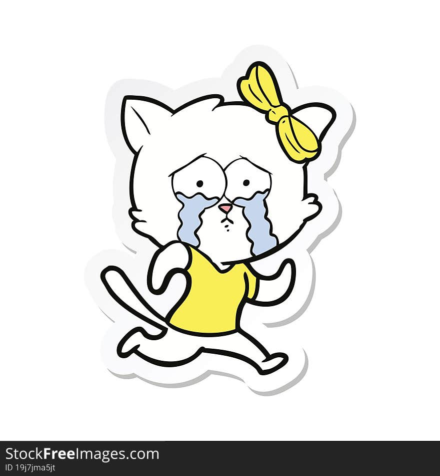 sticker of a cartoon cat