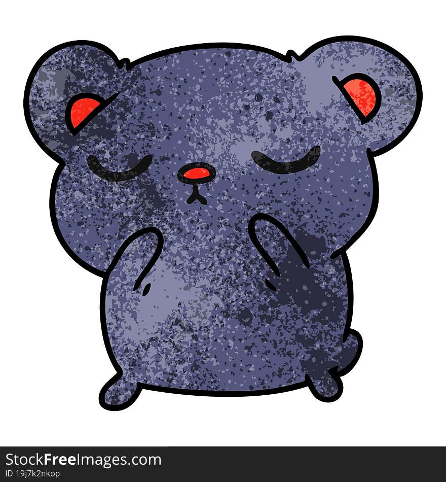 textured cartoon of a cute bear