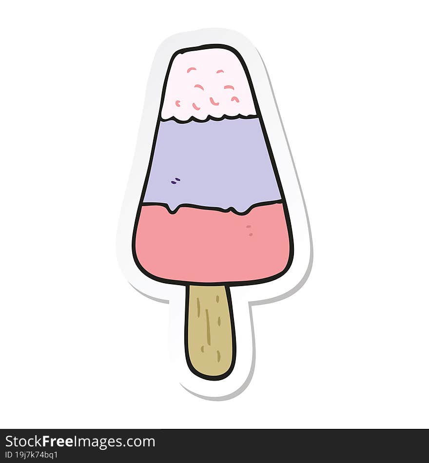 sticker of a cartoon ice lolly