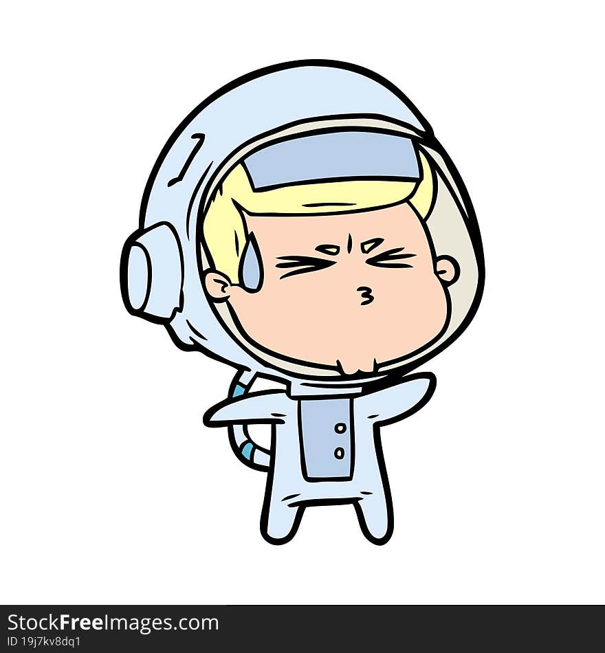 cartoon stressed astronaut. cartoon stressed astronaut