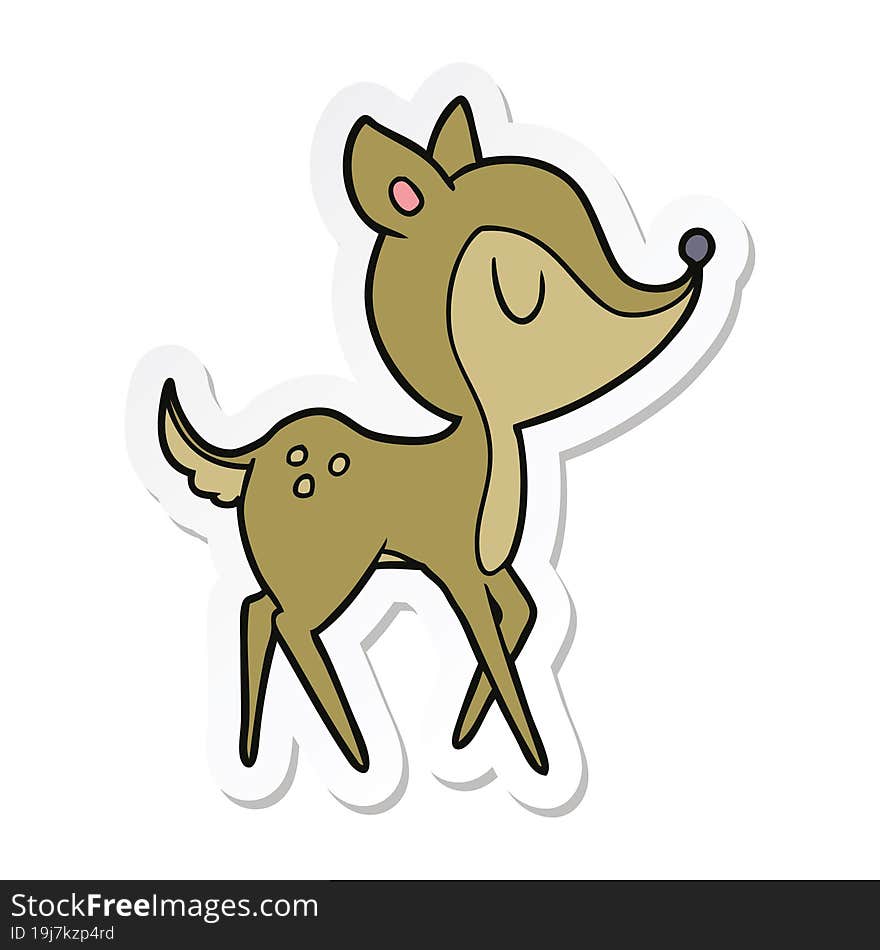 sticker of a cartoon cute deer