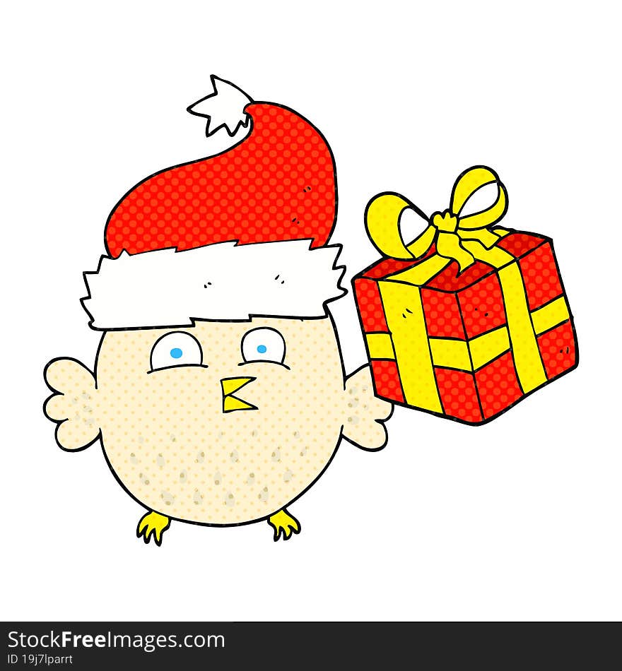 cartoon  christmas owl