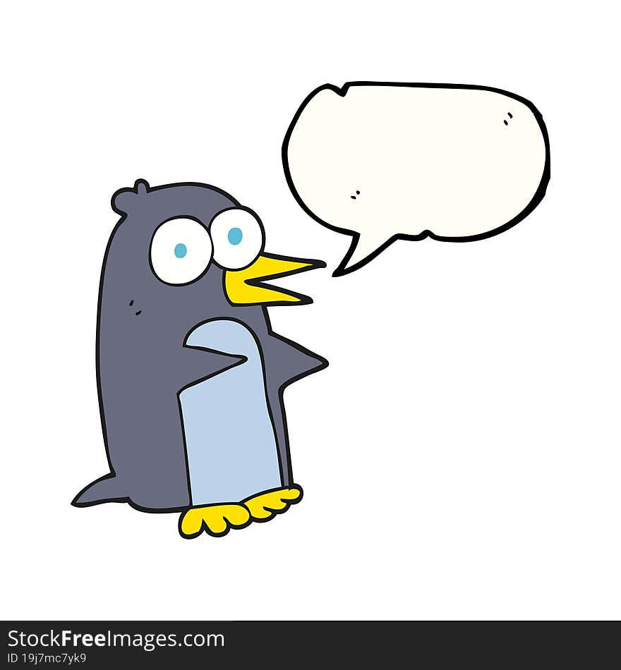 speech bubble cartoon penguin