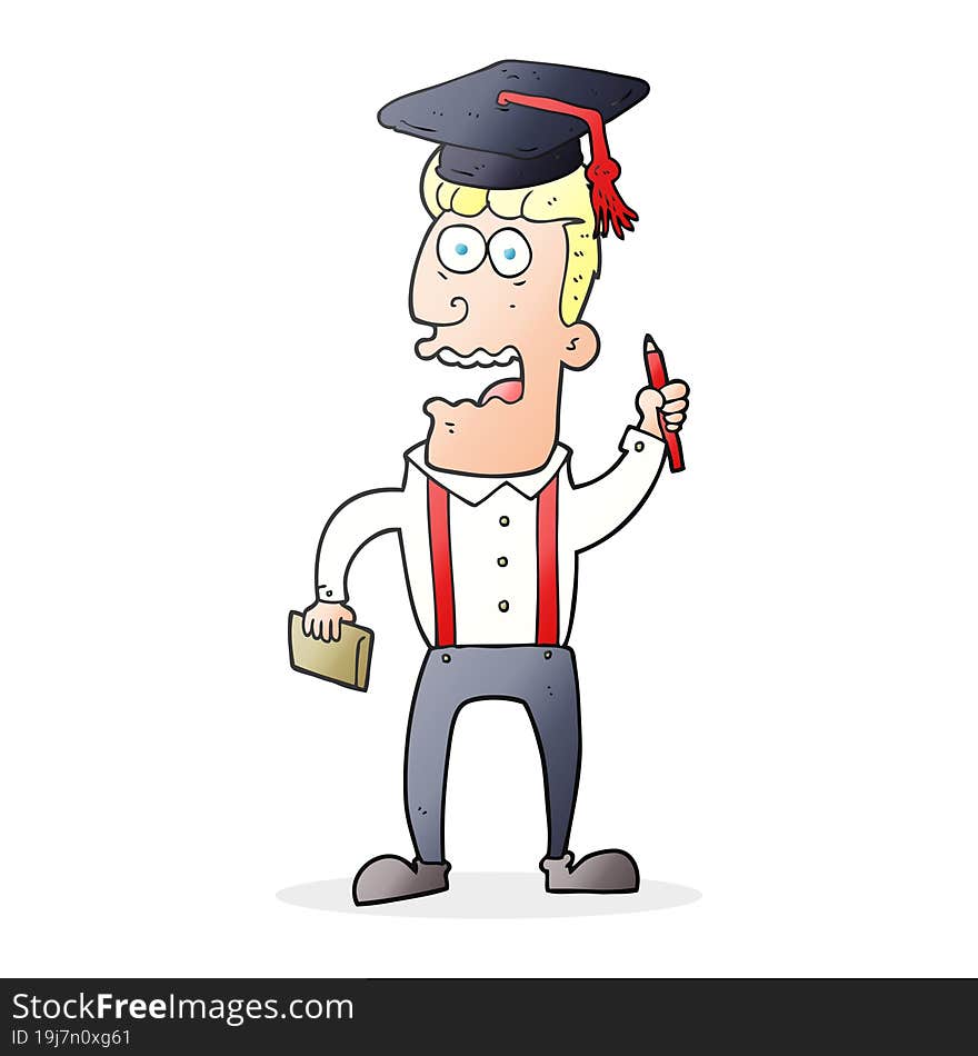 cartoon stressed student