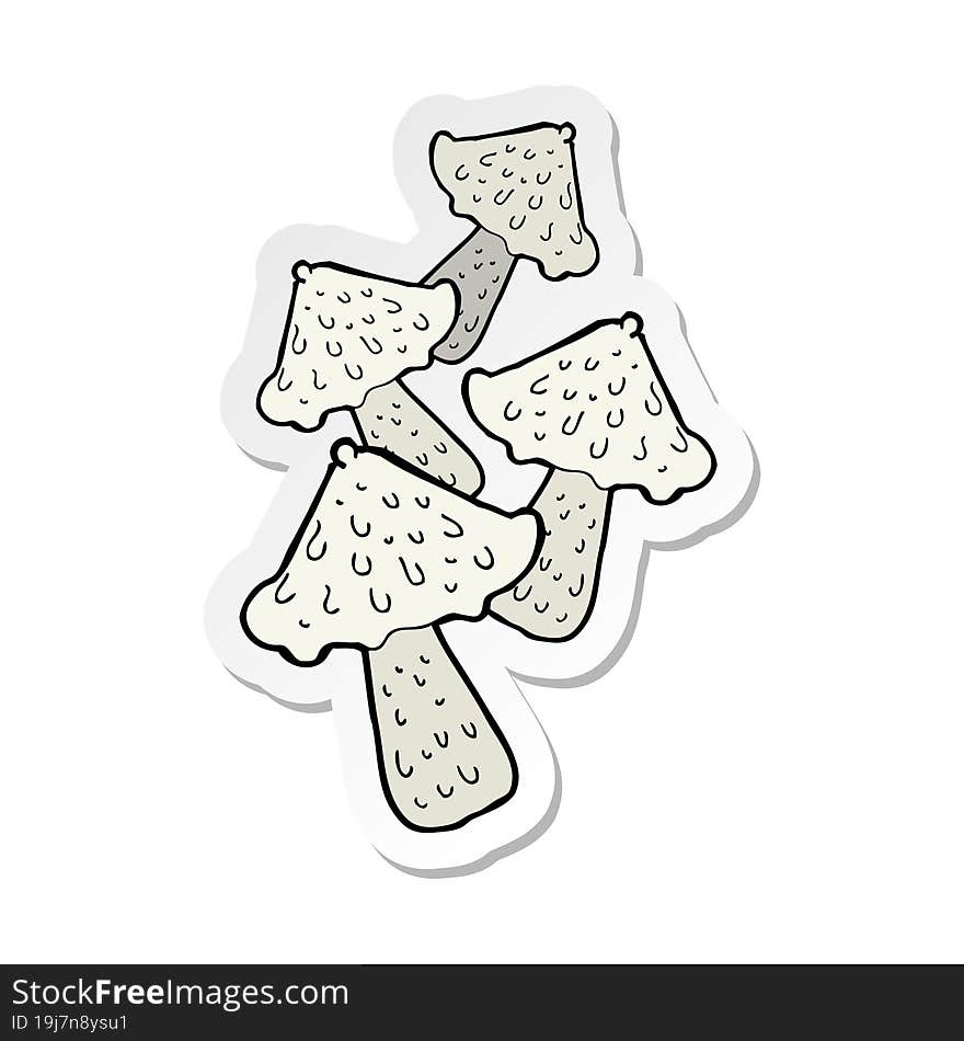 sticker of a cartoon mushrooms