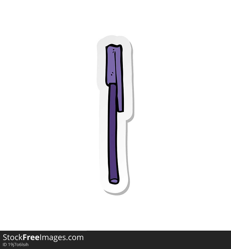 Sticker Of A Cartoon Pen