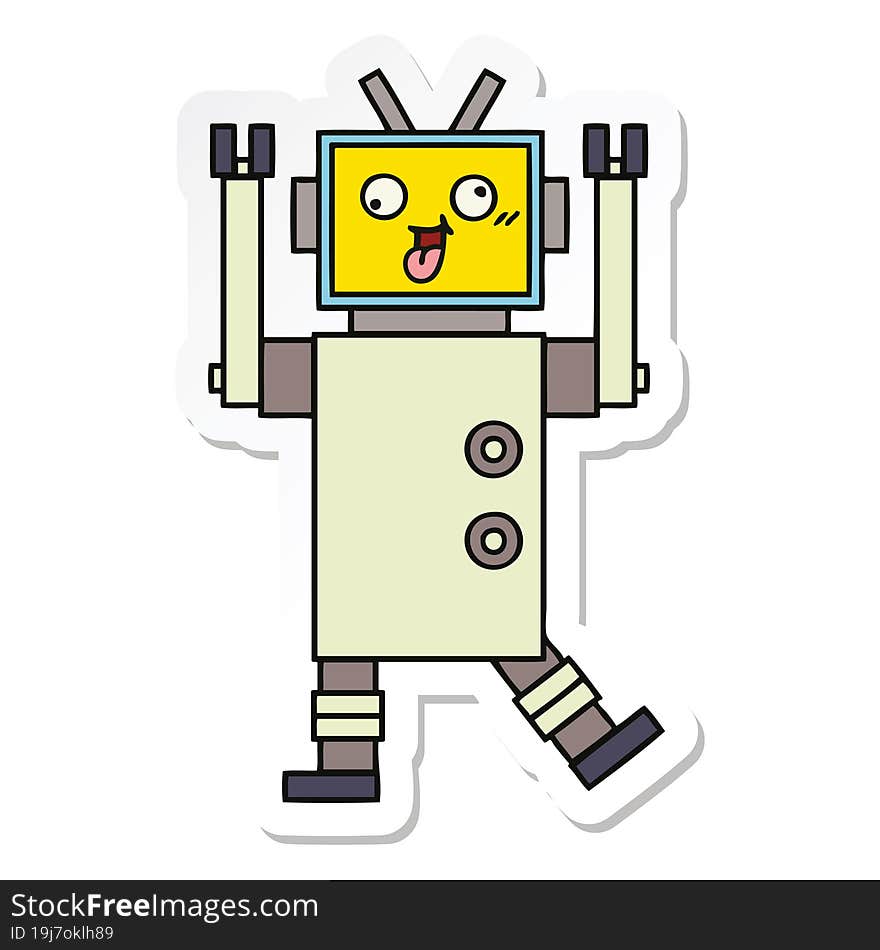 sticker of a cute cartoon robot