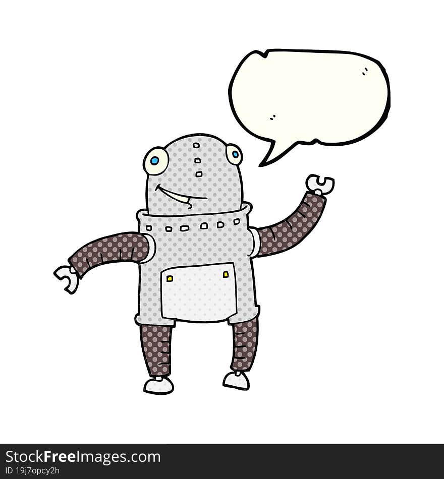 comic book speech bubble cartoon robot