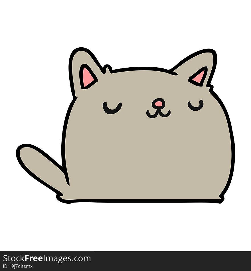 cartoon of cute kawaii cat