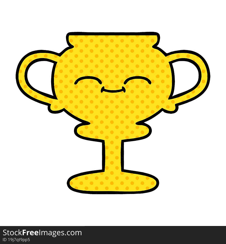 Comic Book Style Cartoon Trophy