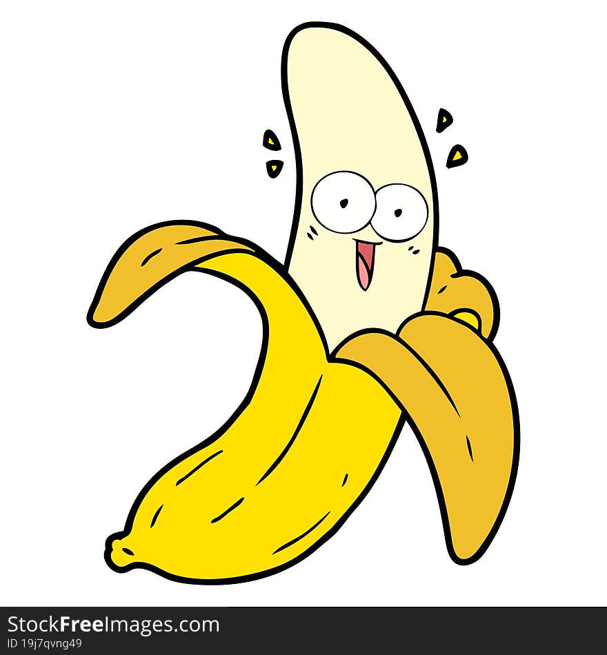 cartoon crazy happy banana. cartoon crazy happy banana