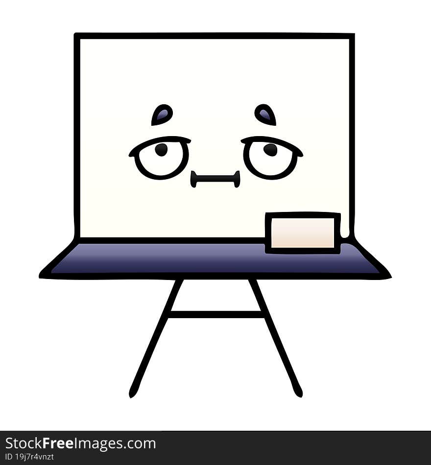 gradient shaded cartoon white board