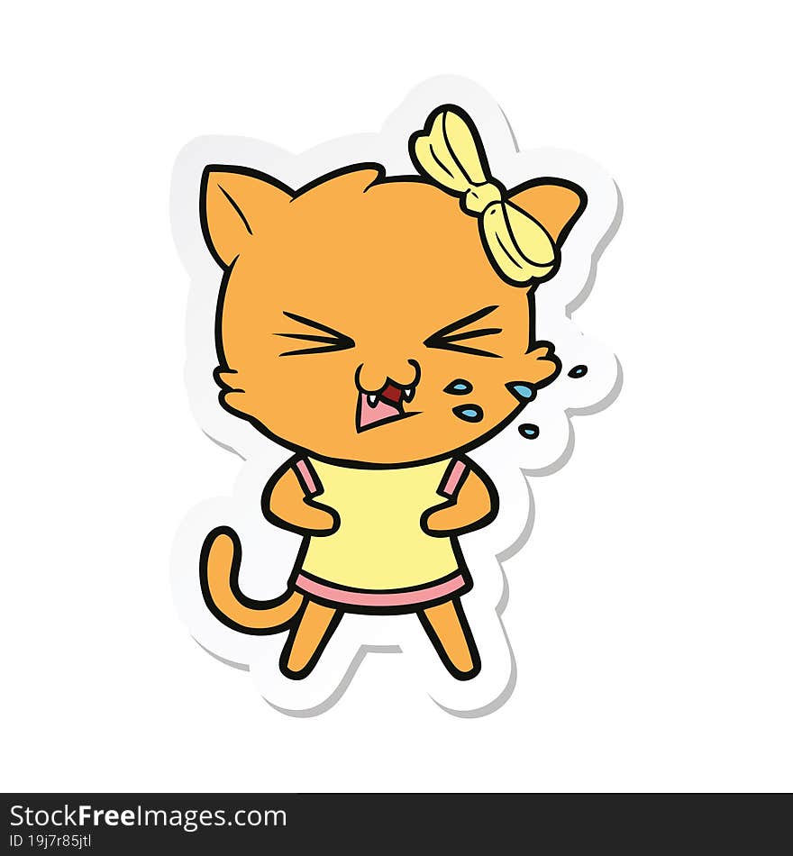 Sticker Of A Cartoon Cat