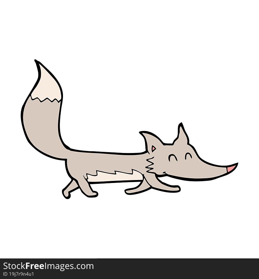 cartoon little wolf