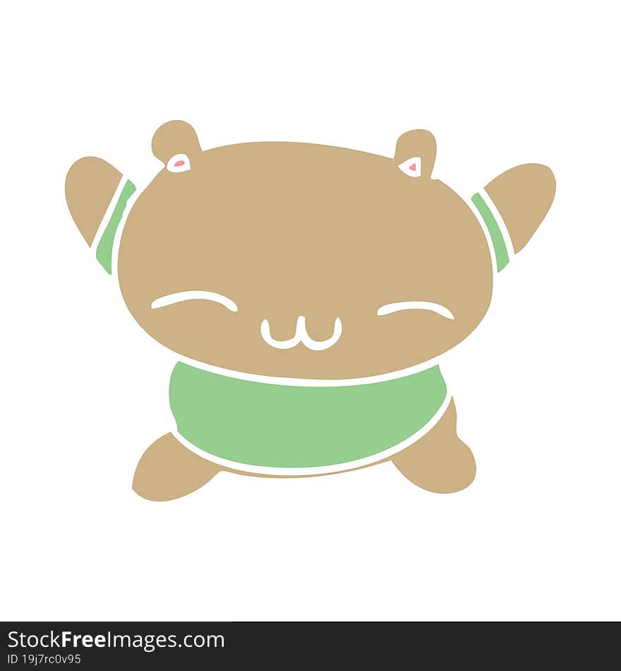 Flat Color Style Cartoon Jumping Bear