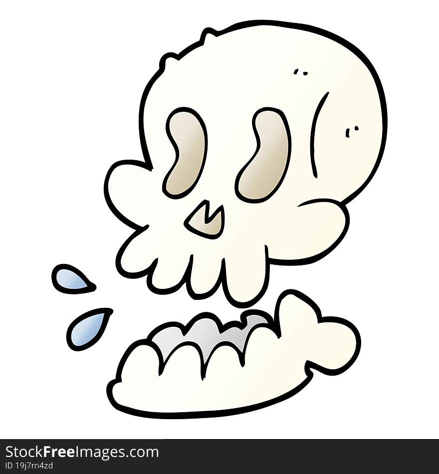 funny cartoon doodle skull