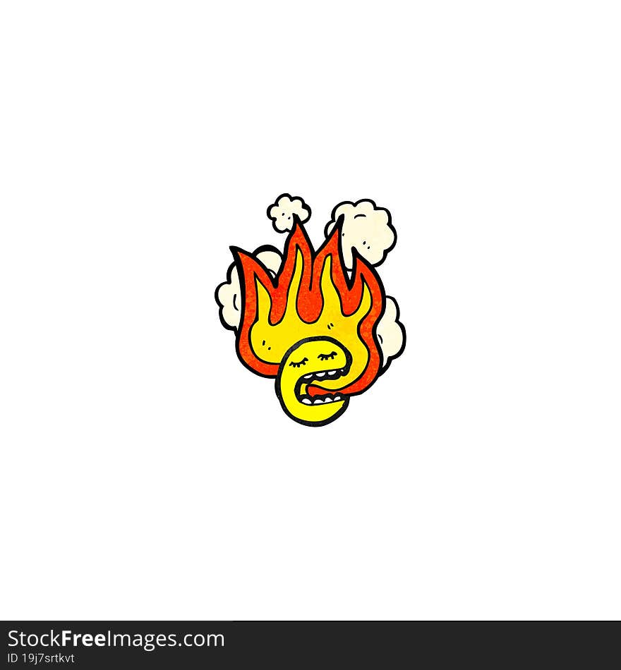 cartoon flaming emoticon face