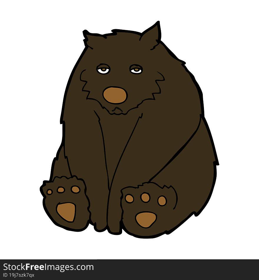 Cartoon Unhappy Black Bear