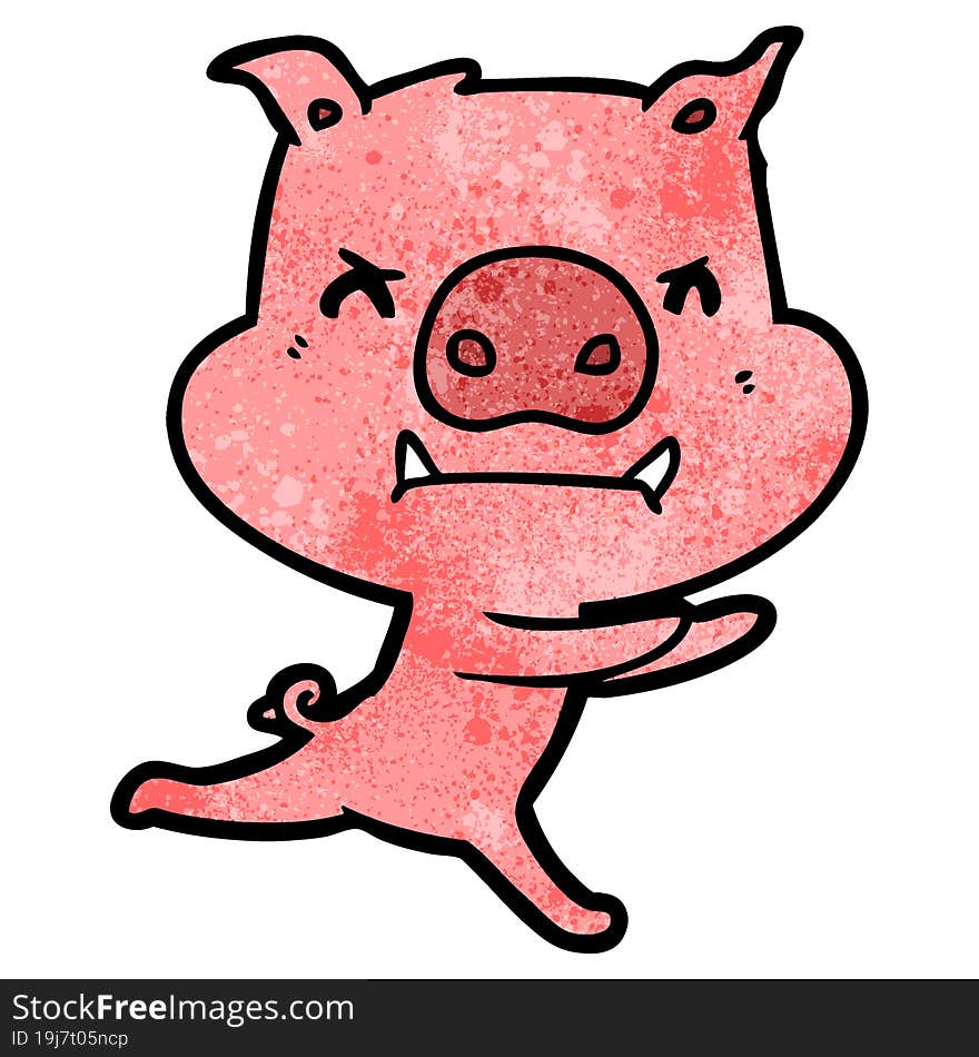 angry cartoon pig. angry cartoon pig