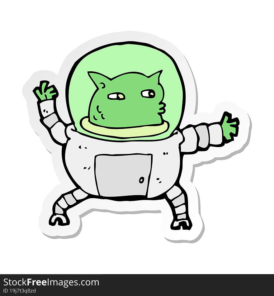 sticker of a cartoon alien