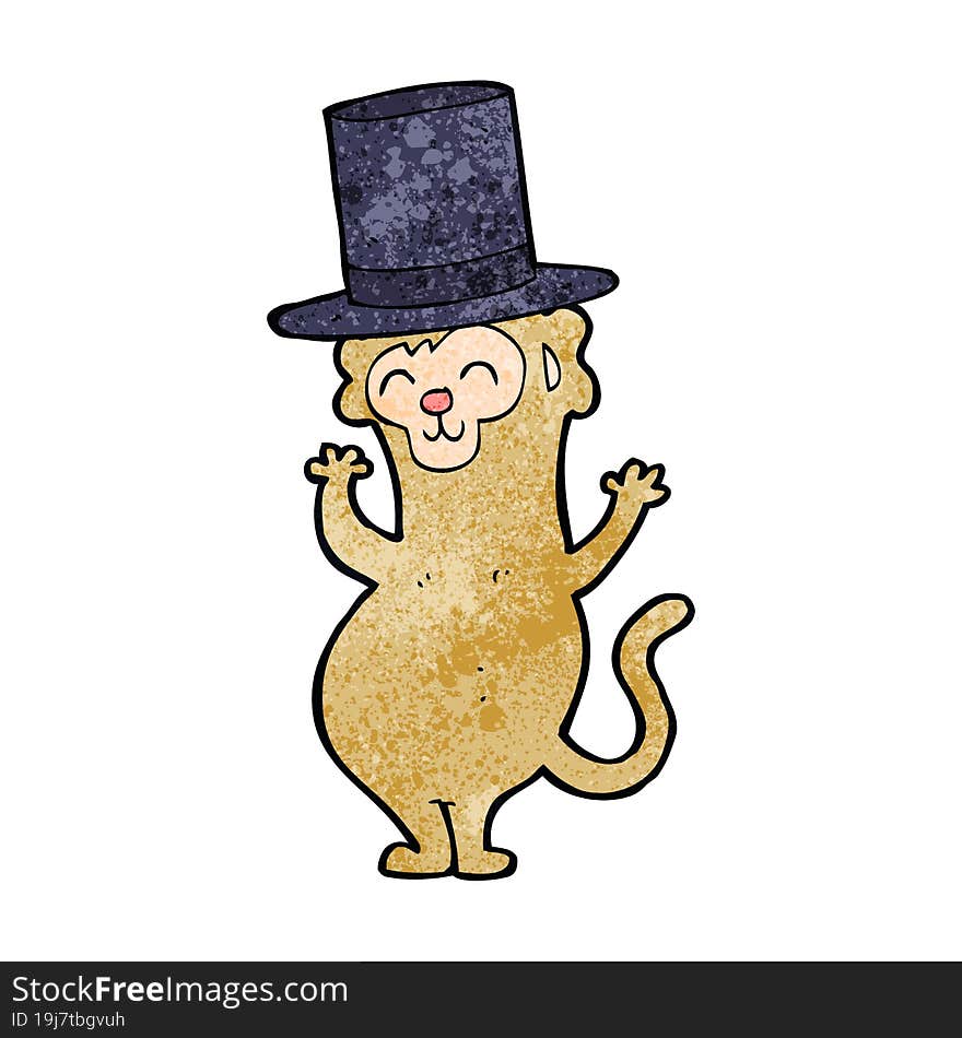 cartoon monkey wearing top hat