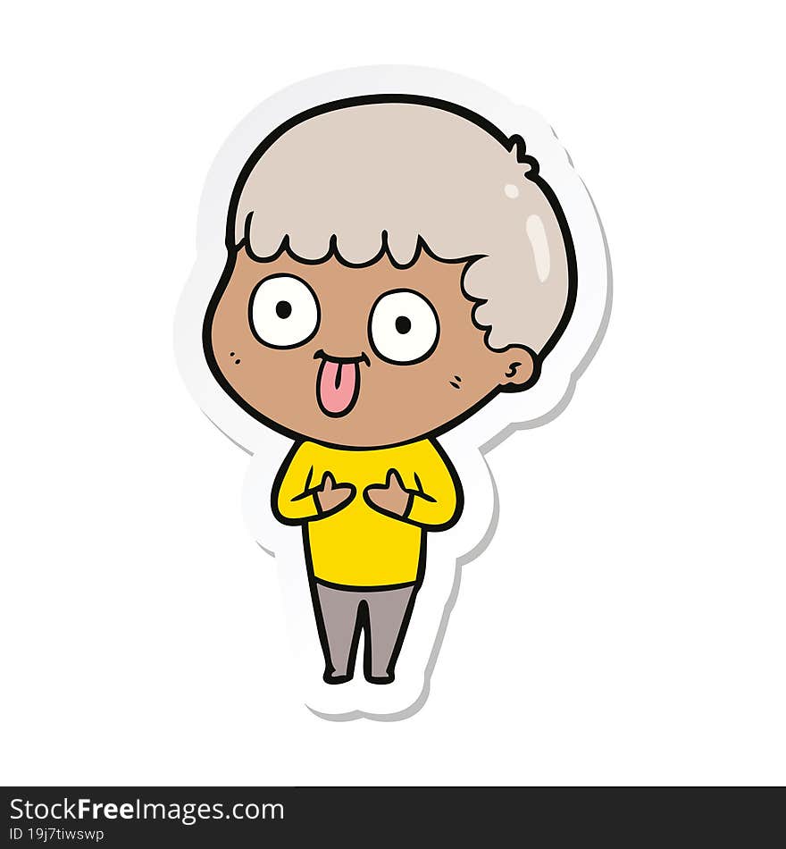 sticker of a cartoon man staring