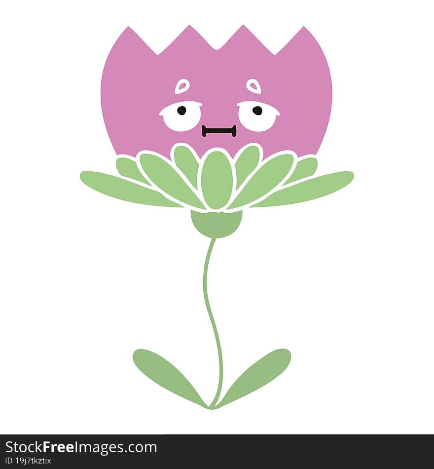 flat color retro cartoon flower