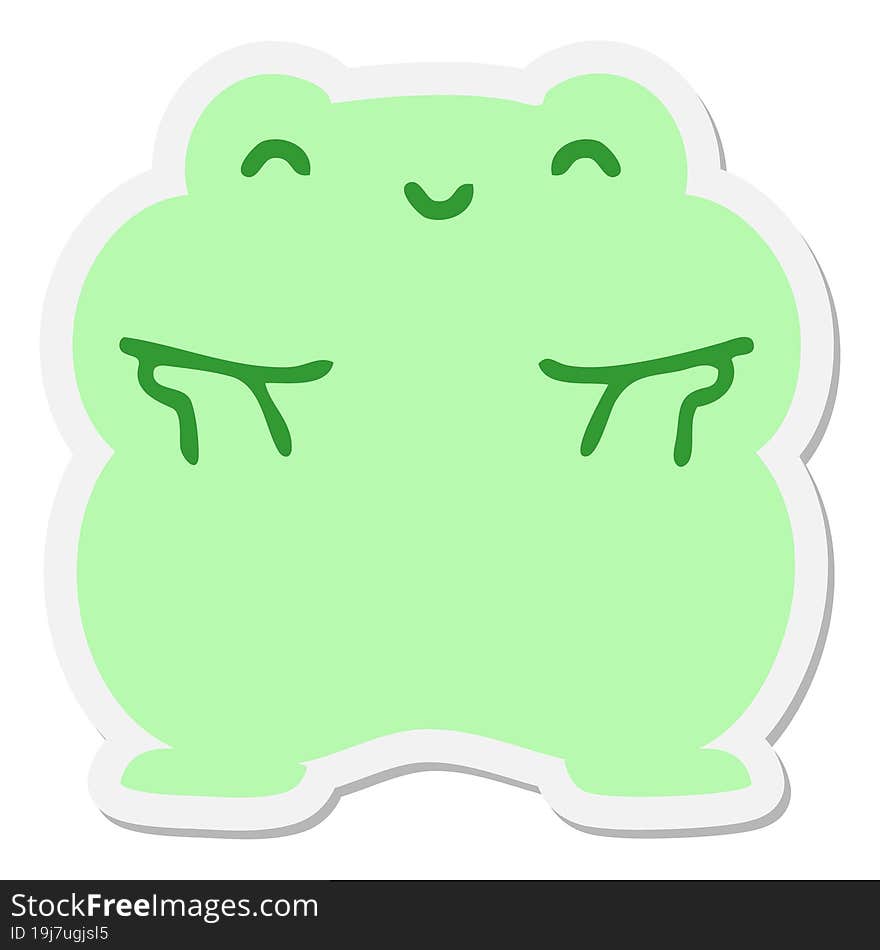 cute cartoon frog sticker