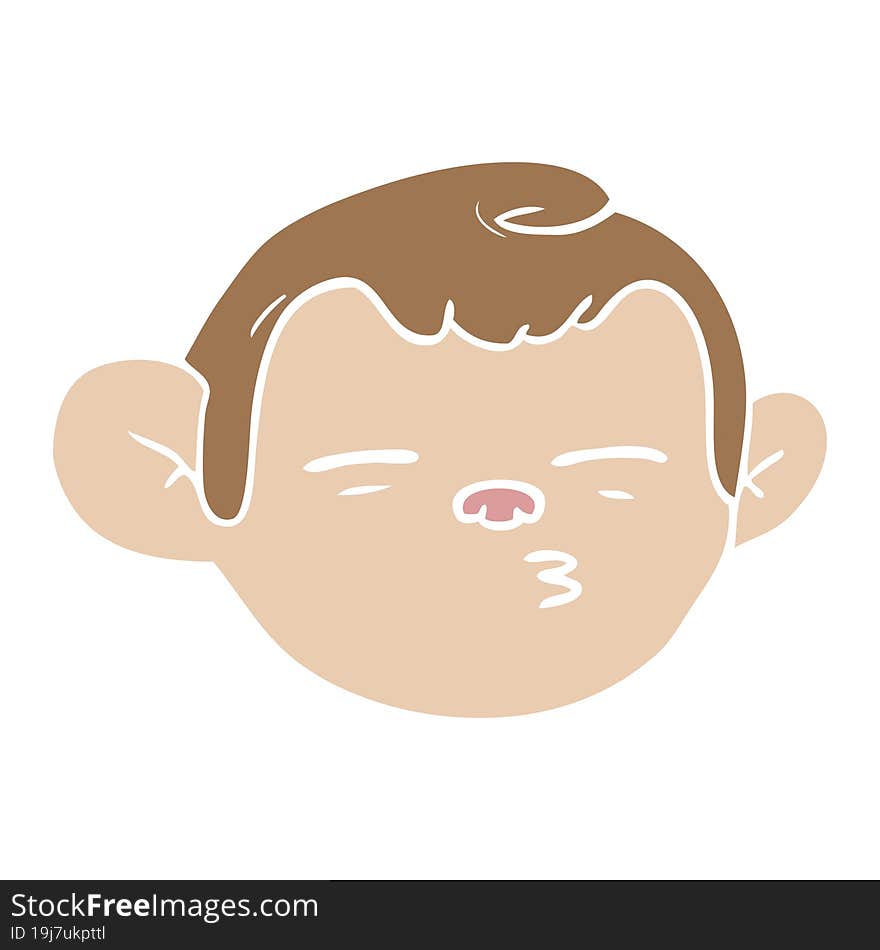 Flat Color Style Cartoon Monkey Face