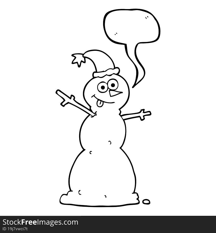 speech bubble cartoon snowman