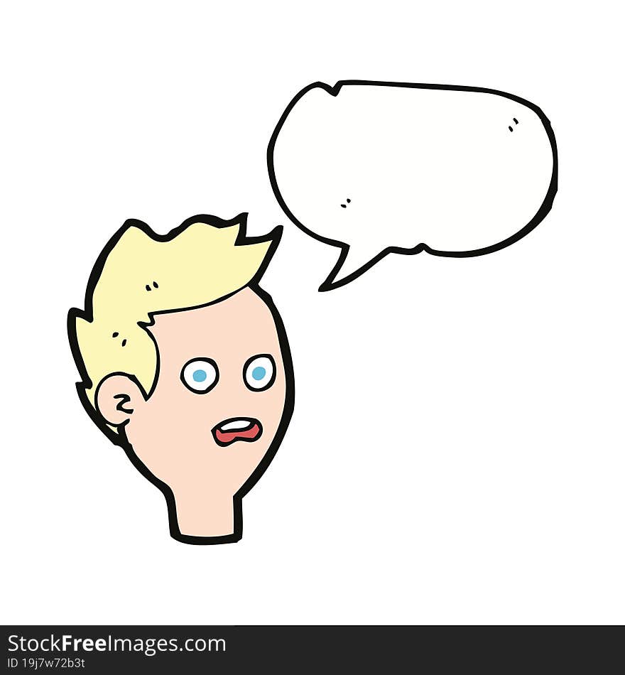 Cartoon Shocked Man With Speech Bubble