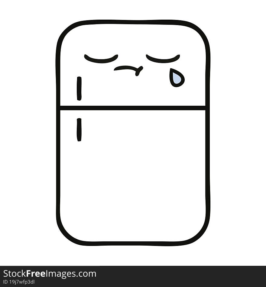 cute cartoon of a fridge freezer. cute cartoon of a fridge freezer