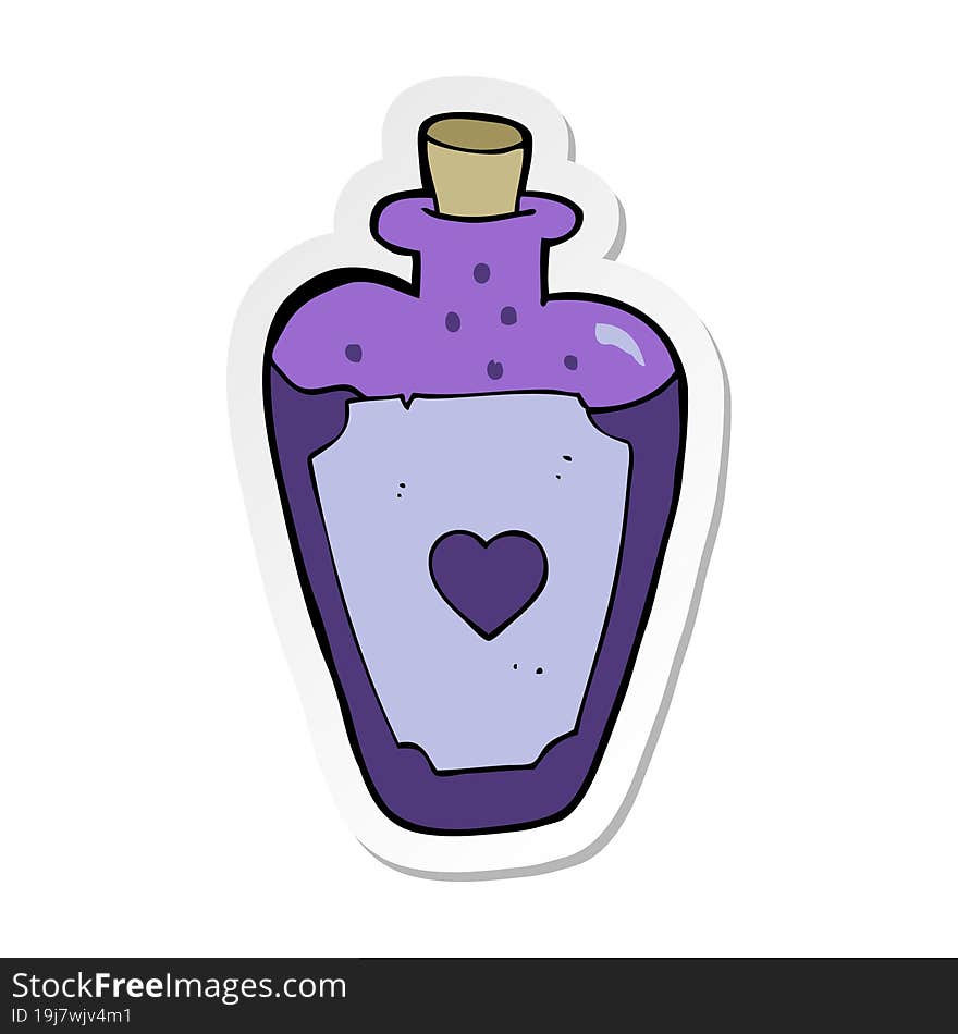 sticker of a cartoon love potion