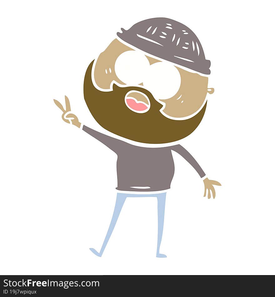 flat color style cartoon bearded man