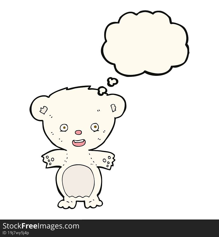 Cartoon Polar Bear With Thought Bubble