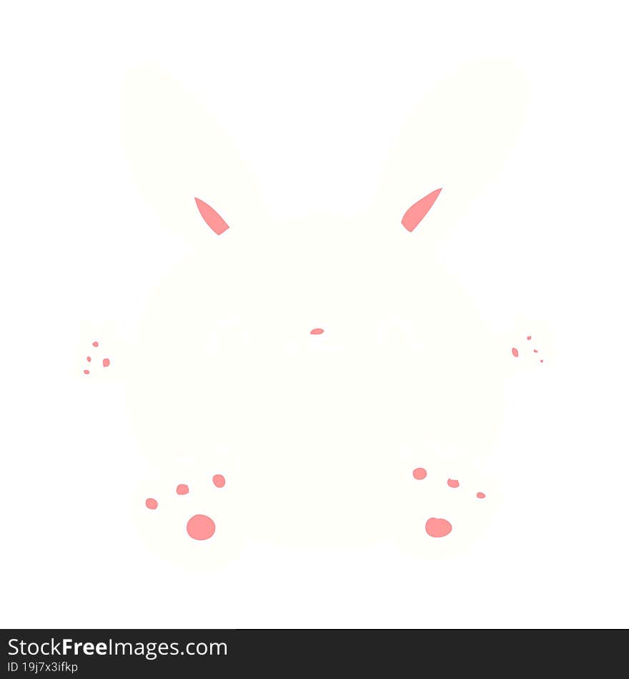 Cute Flat Color Style Cartoon Rabbit