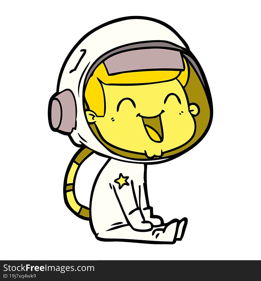 happy cartoon astronaut. happy cartoon astronaut