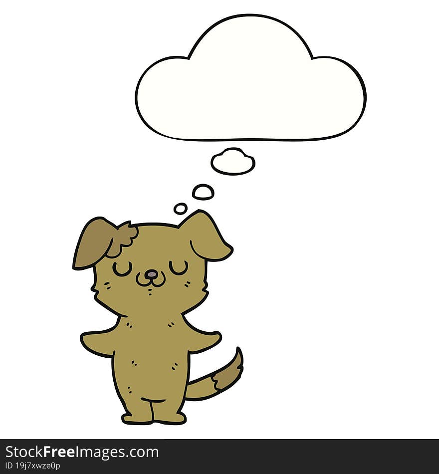 cartoon puppy and thought bubble