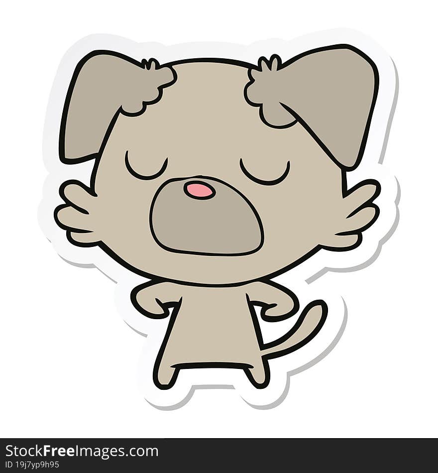 sticker of a cartoon dog