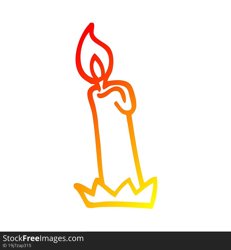 warm gradient line drawing cartoon birthday candle