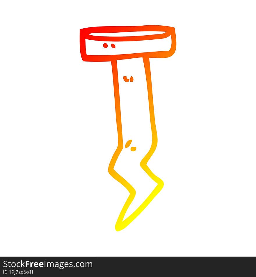 warm gradient line drawing cartoon old nail