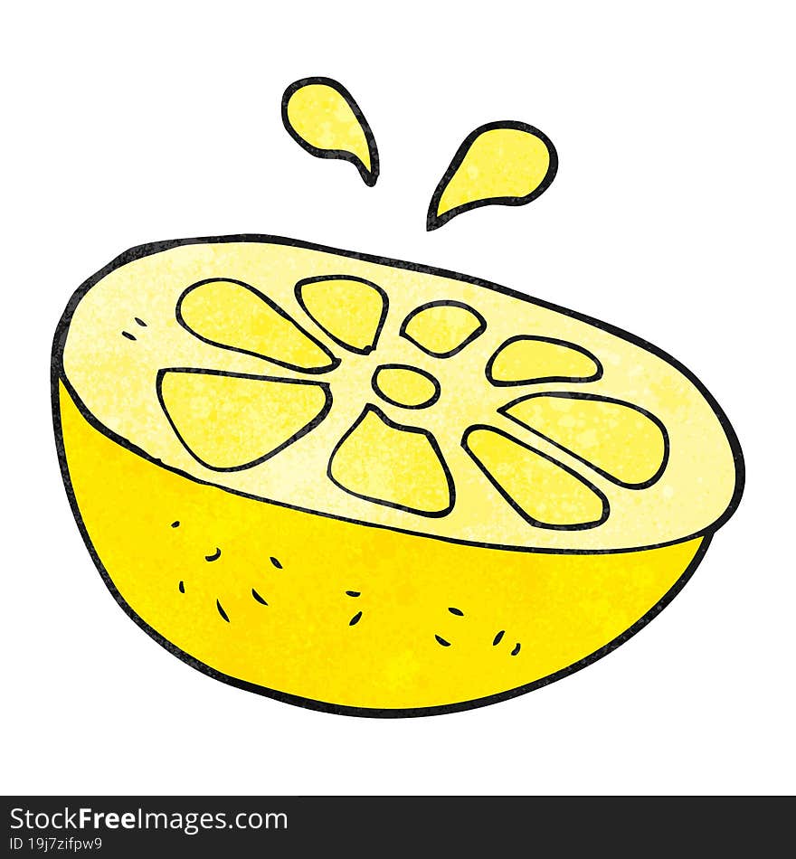 textured cartoon lemon