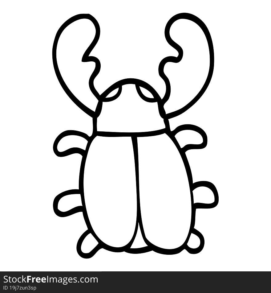 line drawing cartoon huge beetle