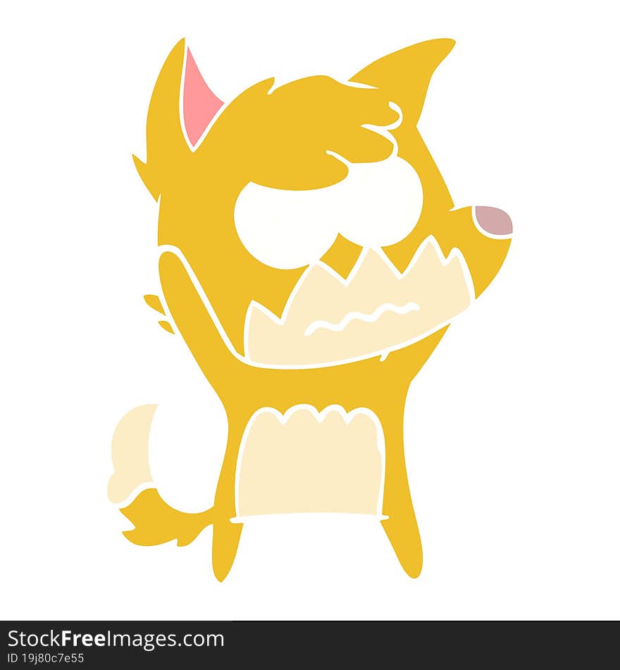 Flat Color Style Cartoon Annoyed Fox