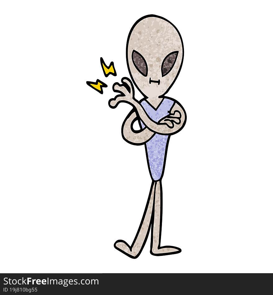 cartoon doodle alien