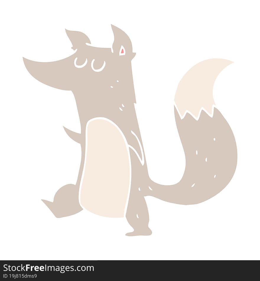 flat color illustration of little wolf. flat color illustration of little wolf